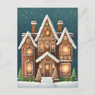 Gingerbread Christmas House, Postcrossing Postcard
