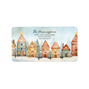  Gingerbread Christmas Houses Address Labels