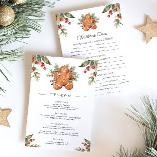 Gingerbread Christmas Menu & Quiz