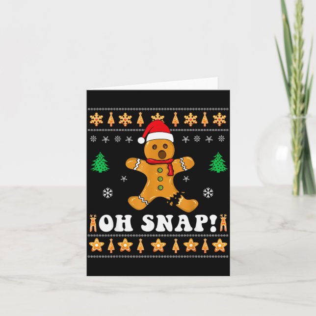 Gingerbread Christmas Oh Snap! Xmas Baking Baker H Card (Front)