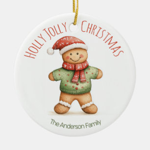 Gingerbread Christmas Ornament Custom Name