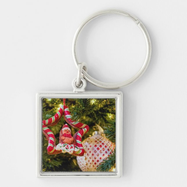 Gingerbread Christmas Ornament Keychain (Front)
