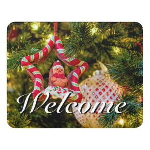 Gingerbread Christmas Ornament Welcome Door Sign