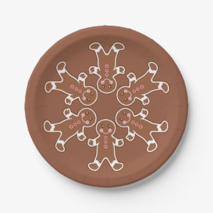 Gingerbread Christmas Paper Plates