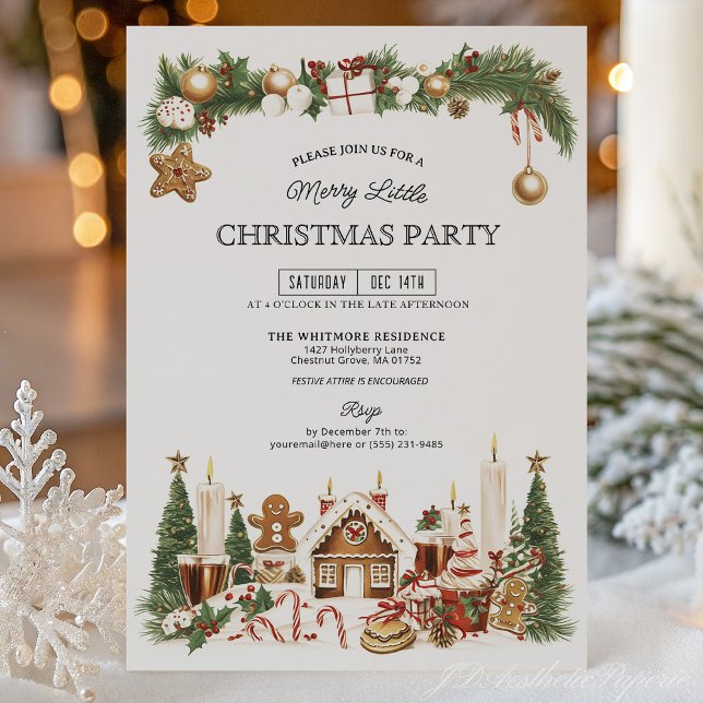 Gingerbread Christmas Party Invitation (Creator Uploaded)