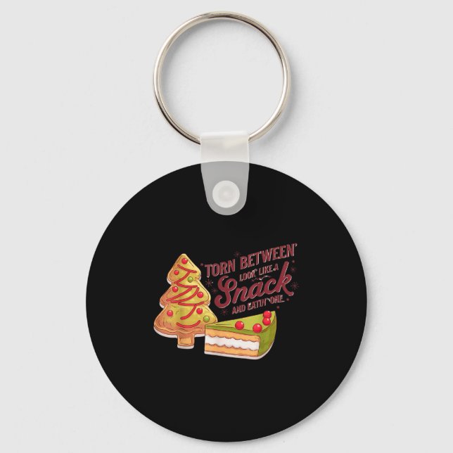 Gingerbread Christmas Tree Cake  Keychain (Front)