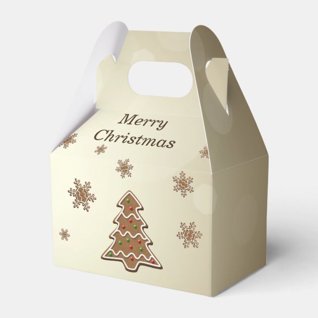 Gingerbread Christmas Tree Favor Box (Front Side)
