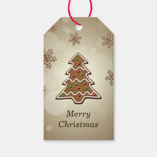 Gingerbread Christmas Tree Gift Tags (Front)