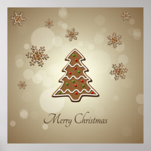 Gingerbread Christmas Tree Poster