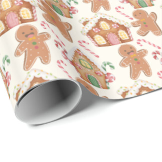 Gingerbread Christmas winter Holiday Season Wrapping Paper