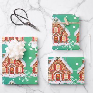 Gingerbread Christmas Wrapping Paper Sheet