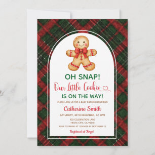  Gingerbread Classic Christmas Baby Shower  Invitation