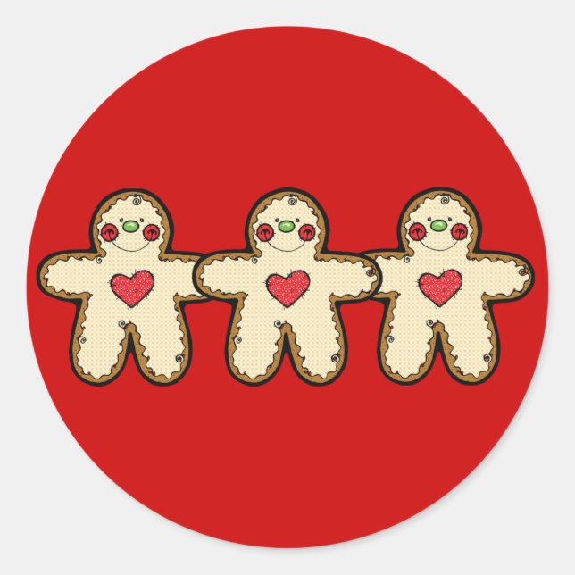 Gingerbread Classic Round Sticker (Front)