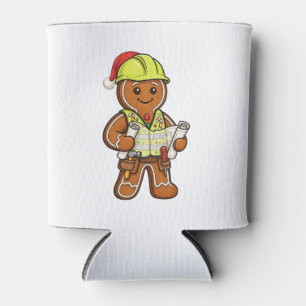 Gingerbread Construction Worker Christmas 2026 Can Cooler