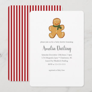 Gingerbread Cookie Baby Shower Invitation