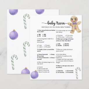 Gingerbread cookie Baby Trivia Baby Shower Game