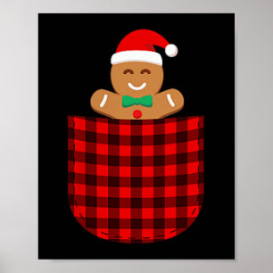 Gingerbread Cookie Buffalo Red Plaid Cket Christma Poster