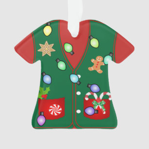 gingerbread cookie candy ugly christmas sweater ornament