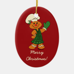 Gingerbread Cookie Ceramic Ornament