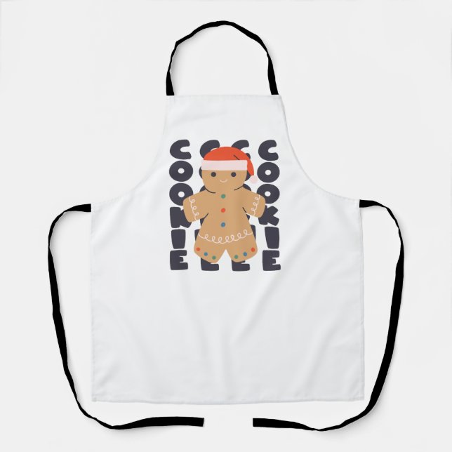 Gingerbread Cookie Christmas Apron (Front)