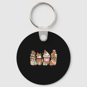 Gingerbread Cookie Christmas Coffee C Latte Drink  Keychain