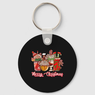 Gingerbread Cookie Christmas Coffee Cups Latte Dri Keychain
