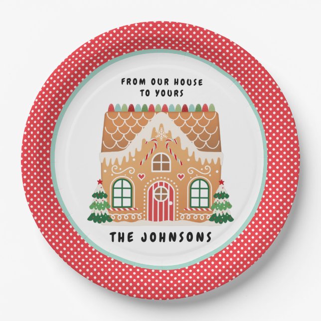 Gingerbread  Cookie | Christmas Cookie Exchange Paper Plate (Front)