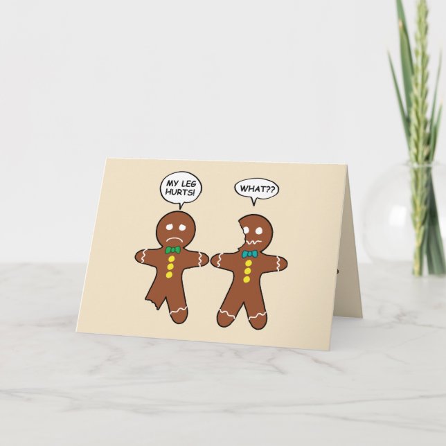 Gingerbread Cookie Christmas Humour Holiday Card (Front)