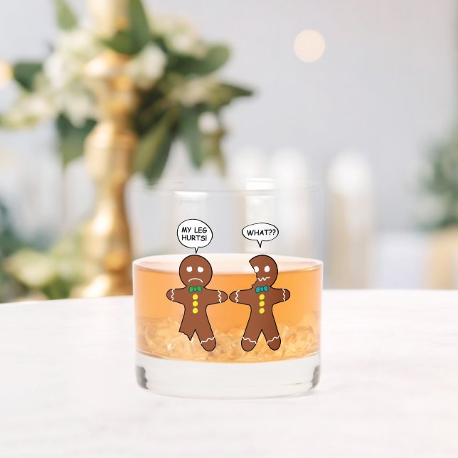 Gingerbread Cookie Christmas Humour Whiskey Glass (Insitu (Wedding))