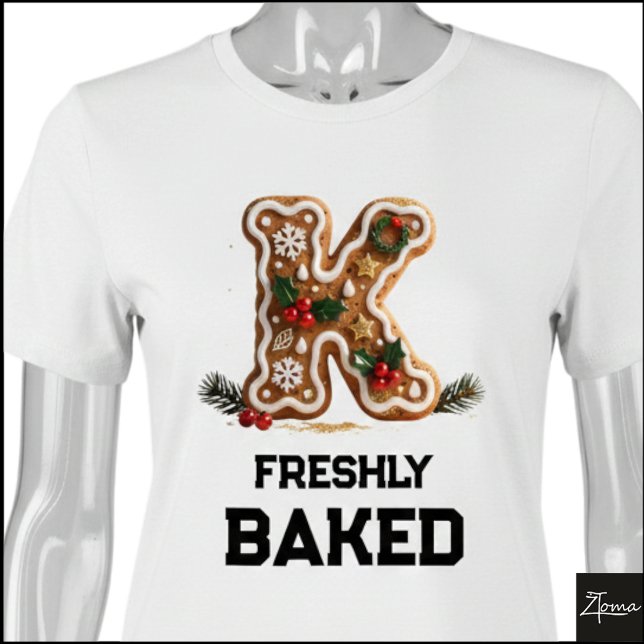 Gingerbread Cookie Christmas Initial Letter K Tri-Blend Shirt (Creator Uploaded)
