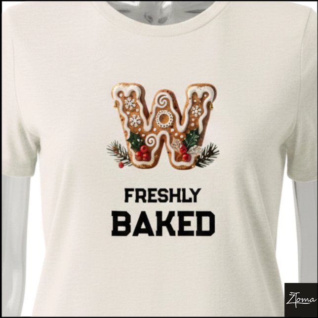 Gingerbread Cookie Christmas Initial Letter W Tri-Blend Shirt (Creator Uploaded)