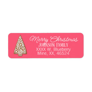 Gingerbread Cookie Christmas Tree Label