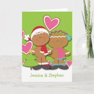 Gingerbread Cookie Couple Christmas Holiday Card