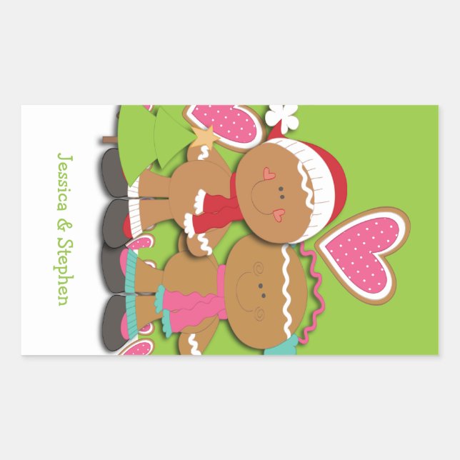 Gingerbread Cookie Couple Christmas Sticker (Front)
