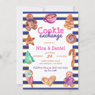 Gingerbread Cookie Exchange Christmas Invitation