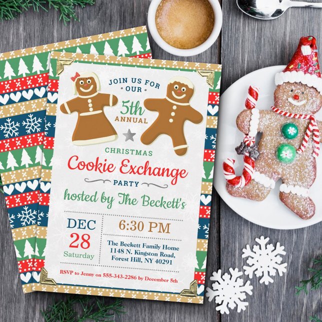 Gingerbread Cookie Exchange Christmas Party Invitation (Creator Uploaded)