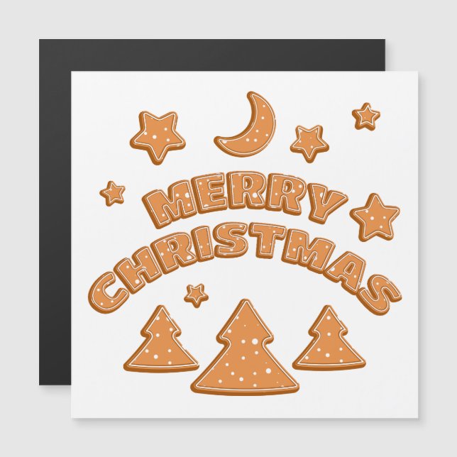 Gingerbread cookie font Merry Christmas card (Front/Back)