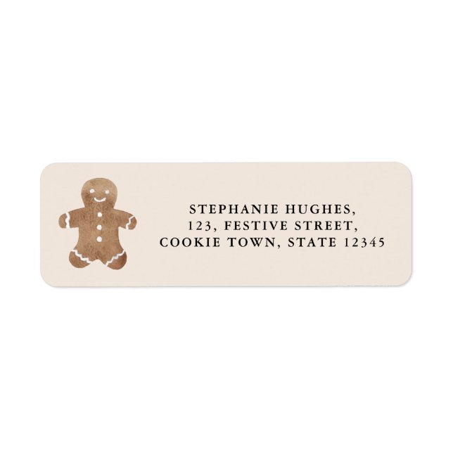 Gingerbread Cookie Holiday Return Address (Devant)