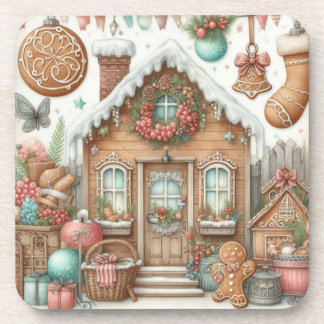Gingerbread Cookie House Cottage 1 Coaster