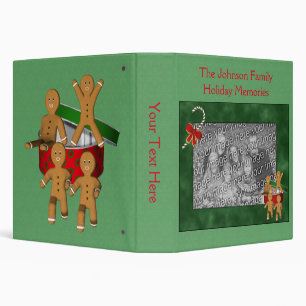 Gingerbread Cookie Men Christmas Personalized    Binder
