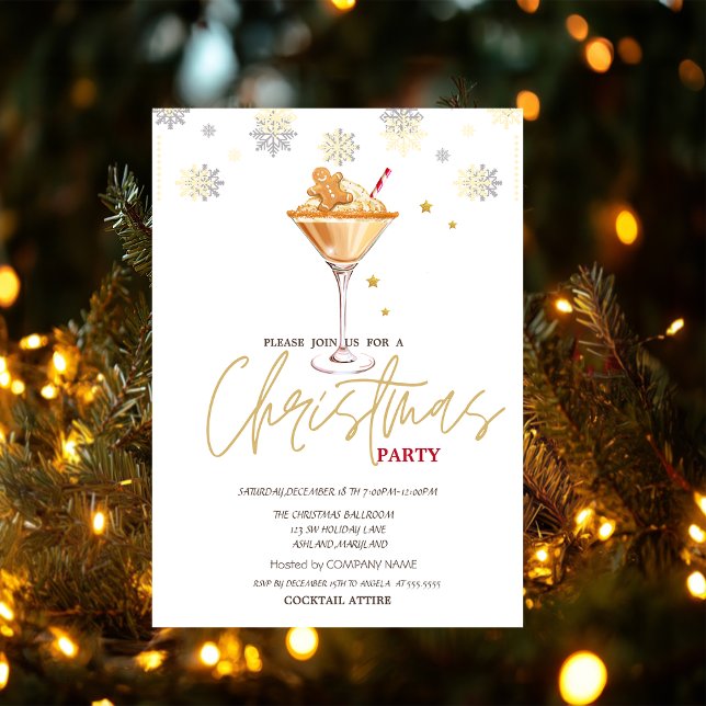 Gingerbread Cookie Men Snow Company Christmas Invitation (Creator Uploaded)