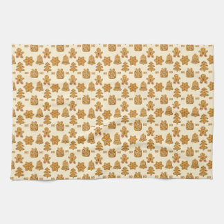 Gingerbread Cookie Pattern Kitchen Towel