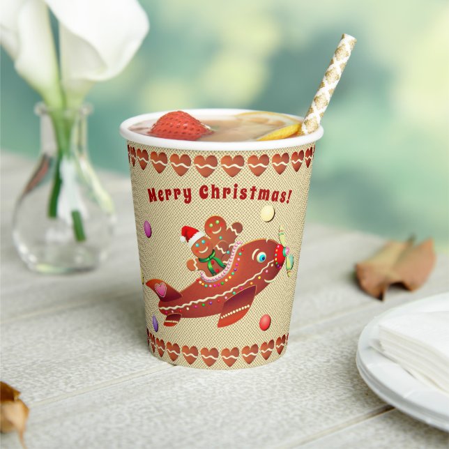 Gingerbread Cookie Plane & Xmas Train Paper Cups (Insitu)