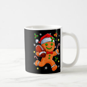 Gingerbread Cookie Playing Football Merry Christma Coffee Mug