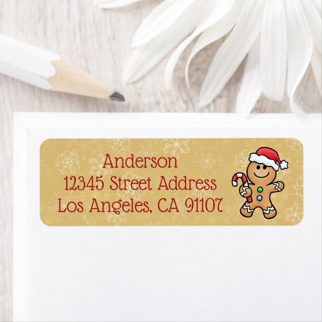 Gingerbread Cookie Return Address Label (Insitu)