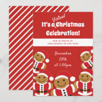 Gingerbread Cookie Santa Red Virtual Christmas