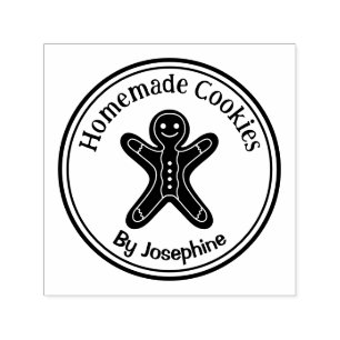 Gingerbread Cookie Shape - Homemade Cookies Self-inking Stamp