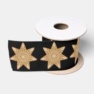 Gingerbread Cookie Star Satin Ribbon