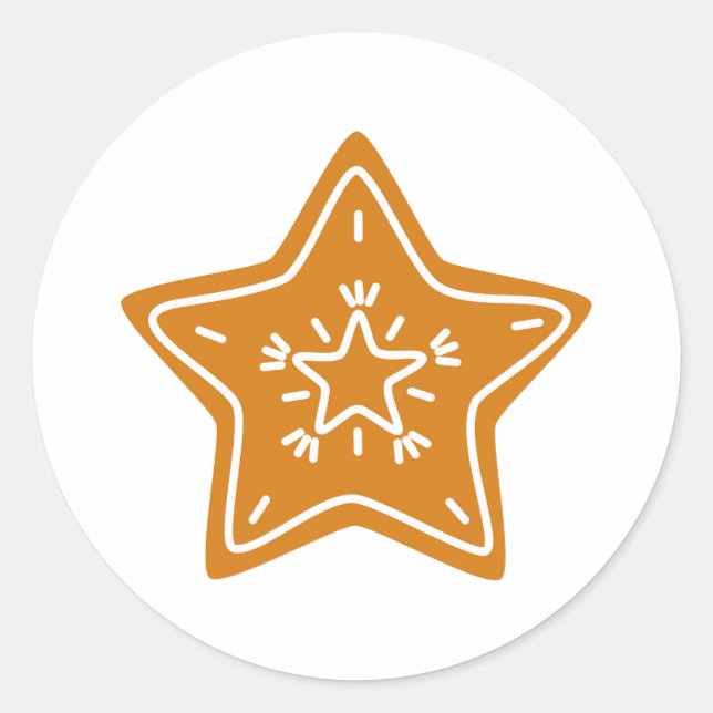 Gingerbread cookie star sticker (Front)