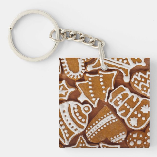 Gingerbread Cookies Acrylic Keychain (Front)
